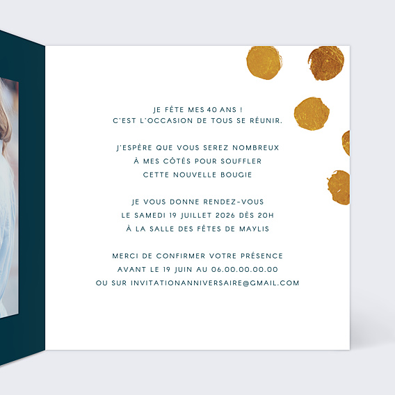 Invitation Anniversaire Adulte Adulte Graphique Chic