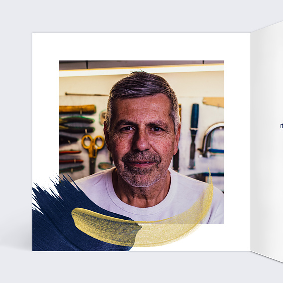 Invitation anniversaire Peinture éclatante Intérieur Gauche