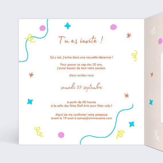 Invitation anniversaire Cultiver sa Jeunesse Intérieur Gauche