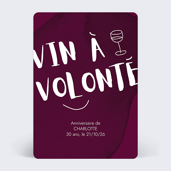 Invitation Anniversaire Adulte Vin à Volonté