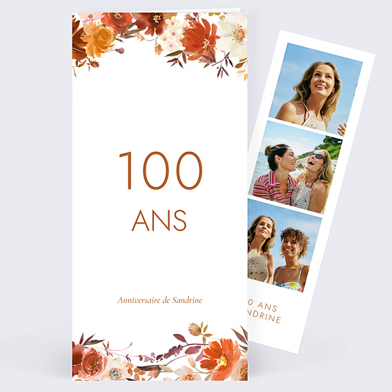 Invitation anniversaire Bouquet parfumé décomposé