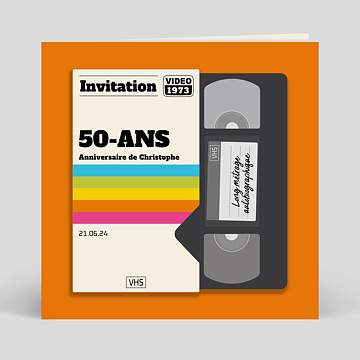 Invitation anniversaire Cassette VHS