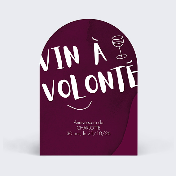 Invitation Anniversaire Adulte Vin à Volonté