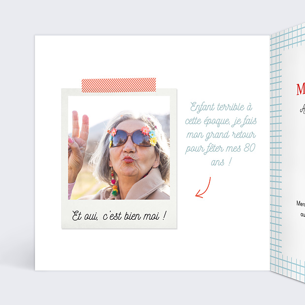 Invitation Anniversaire Cahier d'École Intérieur Gauche