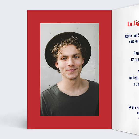 Invitation anniversaire Portrait en footballeur Intérieur Gauche