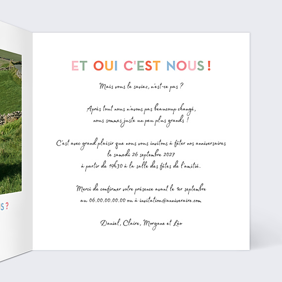 Invitation Anniversaire Adulte Devinette colorée 4