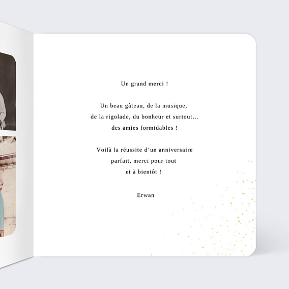 Invitation anniversaire Tourbillon Intérieur Droit