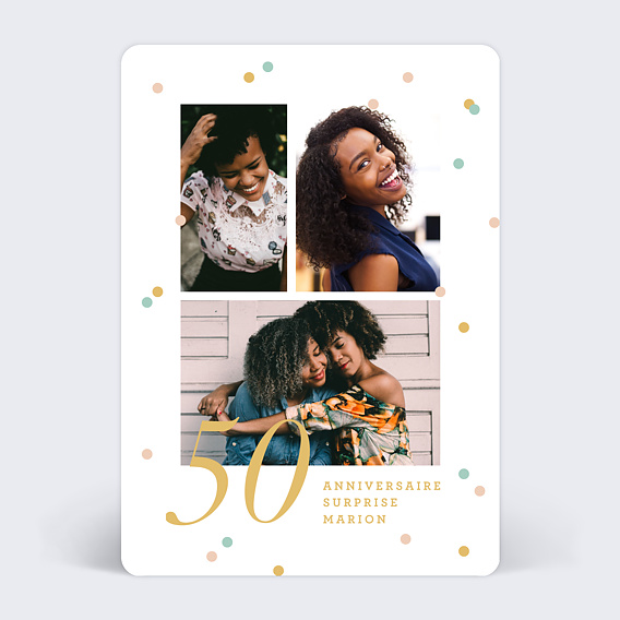 Invitation anniversaire Confettis Après 3
