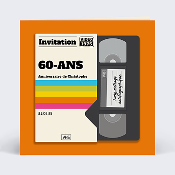 Invitation anniversaire adulte Cassette VHS