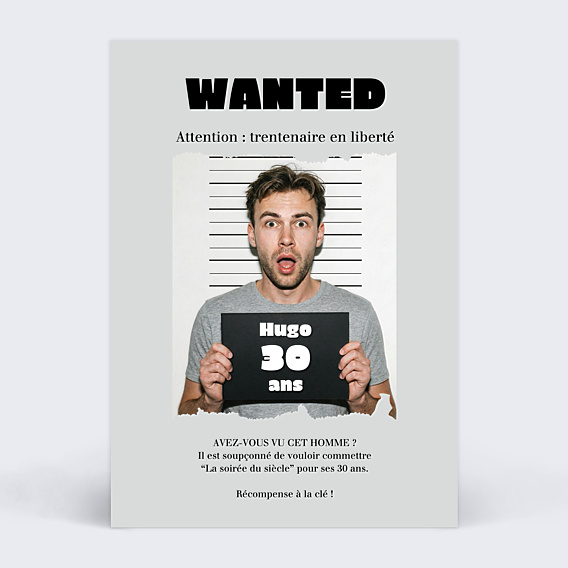 Invitation Anniversaire Adulte Mugshot
