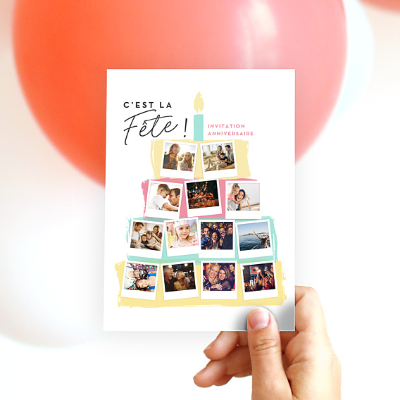 Invitation anniversaire Birthday Cake Après 3