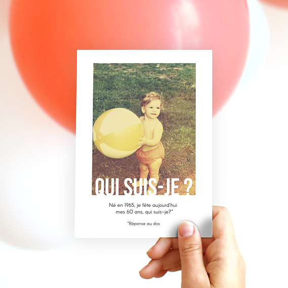 Invitation anniversaire Typographie Cadre Après 1