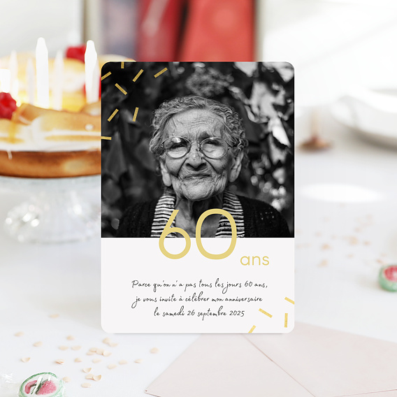 Invitation anniversaire 90 ans Chic