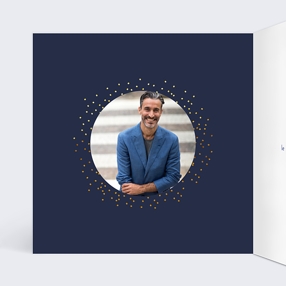 Invitation anniversaire Bulles Ocre Intérieur Gauche