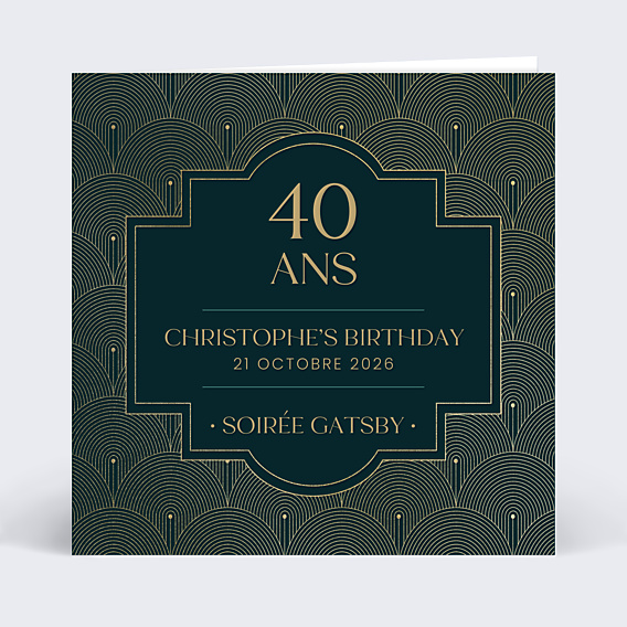 Invitation Anniversaire Adulte Gatsby