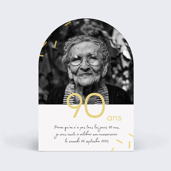 Invitation anniversaire 90 ans Chic