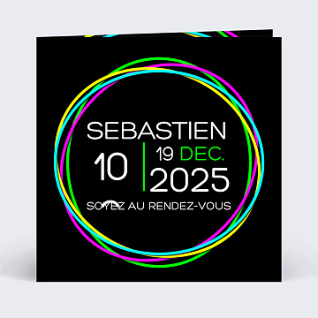 Invitation Anniversaire Virtuelle Fluo