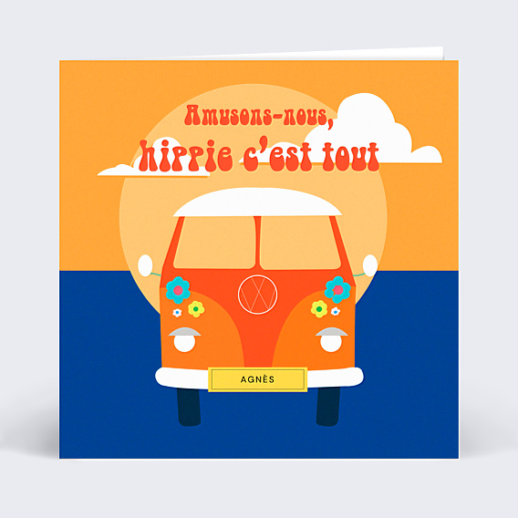 Invitation Anniversaire Adulte Hippie Birthday
