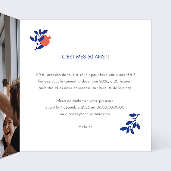 Invitation Anniversaire Adulte Fruits