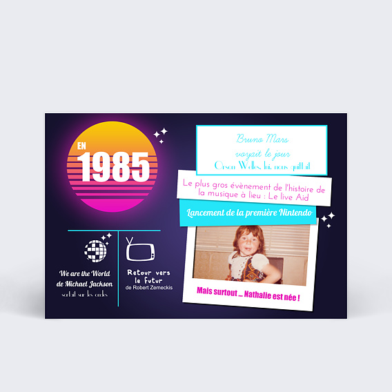 Invitation anniversaire Recap années 80
