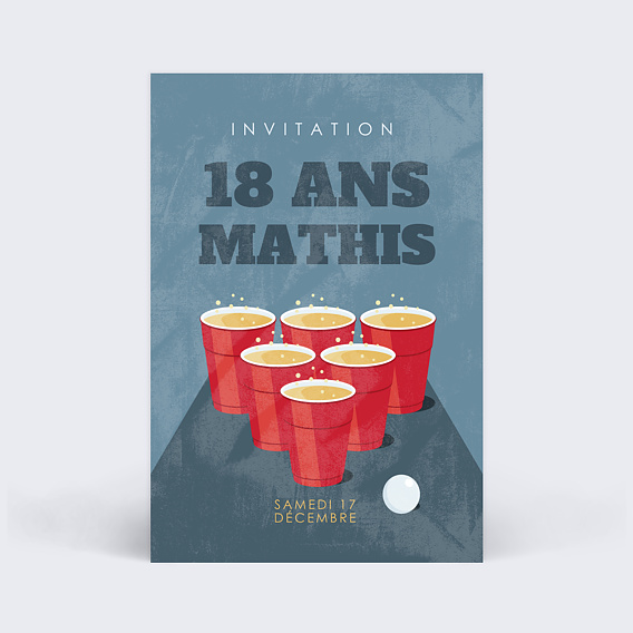 Invitation anniversaire Beer Pong
