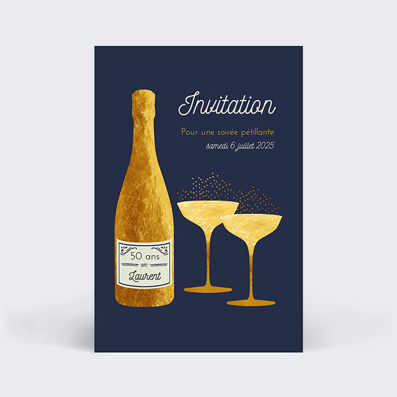 Invitation anniversaire Bulles Ocre