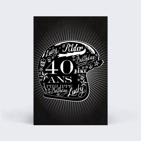 Invitation anniversaire Casque de moto