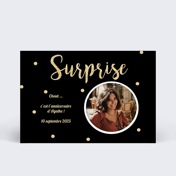 Invitation anniversaire Surprise chic