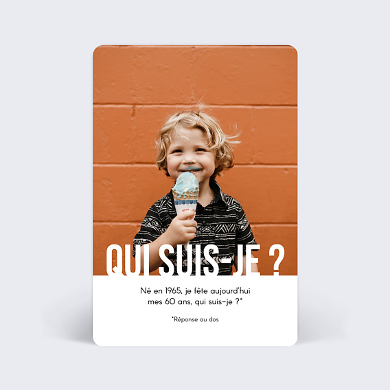 Invitation anniversaire Typographie Blanc