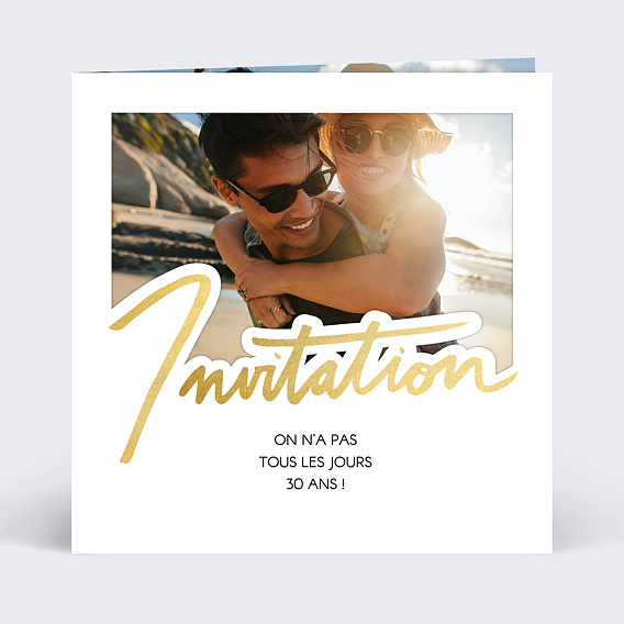 Invitation anniversaire Calligraphie Recto