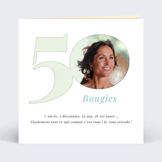 Invitation Anniversaire 50 ans - Popcarte