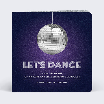 Invitation anniversaire adulte Boule Disco