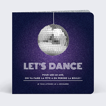 Invitation anniversaire Boule Disco