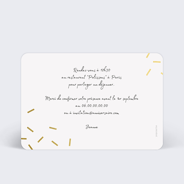 Invitation Anniversaire 90 Ans Chic Popcarte Invitation Anniversaire 90 Ans Chic Popcarte
