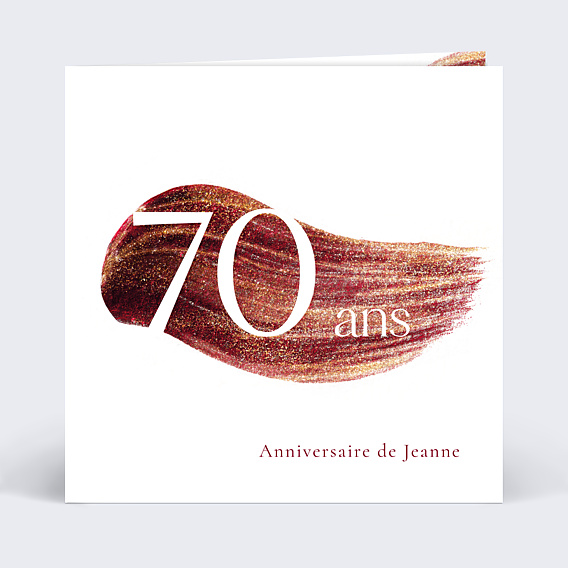 Invitation anniversaire Texture Grenat