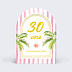 Invitation Anniversaire Adulte Tropical gold