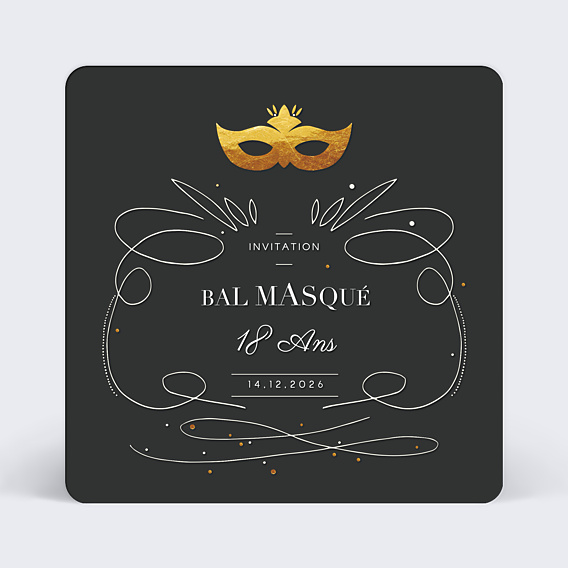 Invitation anniversaire Mascarade