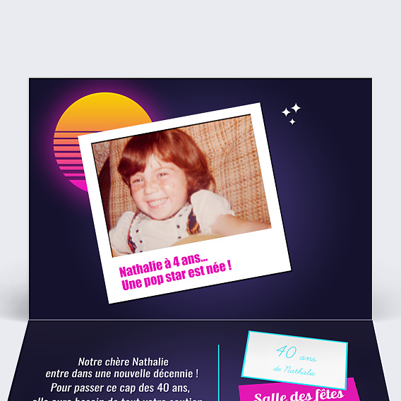 Invitation Anniversaire Adulte Recap années 80