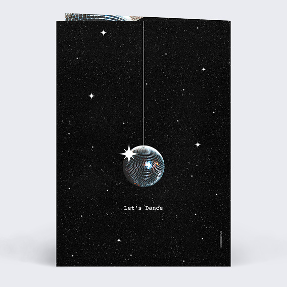 Invitation anniversaire Boule à facette Verso