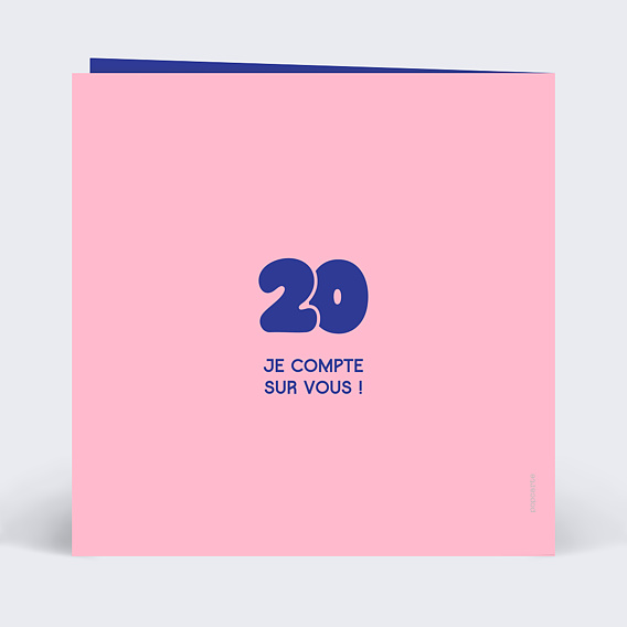 Invitation anniversaire 20 bubble Verso