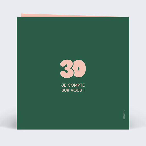 Invitation anniversaire 30 bubble Verso