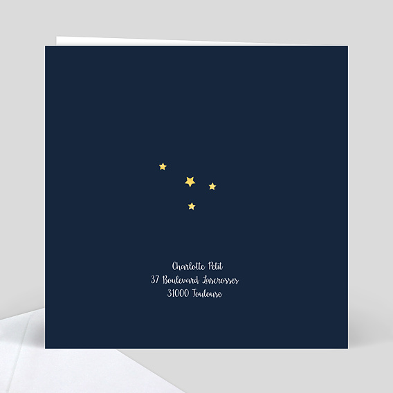 Invitation anniversaire Bonne Étoile Verso