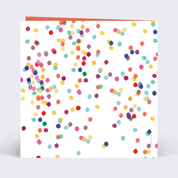 Invitation anniversaire Confettis Colorés Verso