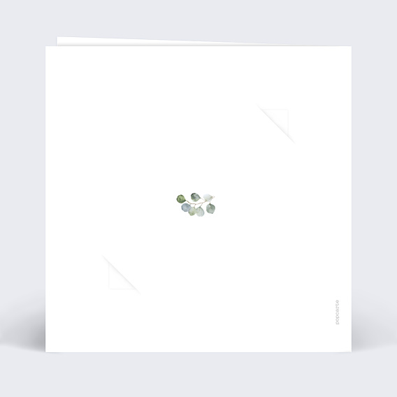 Invitation anniversaire Couronne Eucalyptus Graines à planter Verso
