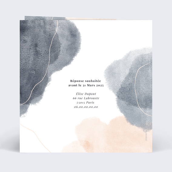 Invitation anniversaire Douce Couleur Verso