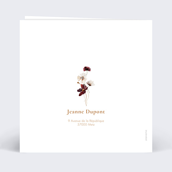 Invitation anniversaire Jardin Sauvage Verso