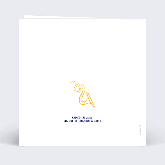 Invitation anniversaire Jazz Verso