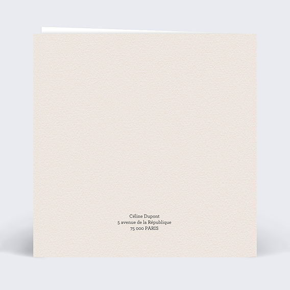 Invitation anniversaire Même caractère Verso