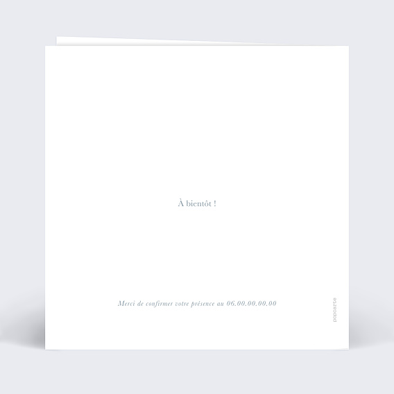 Invitation anniversaire Photo Souvenir Argenté 50 Verso