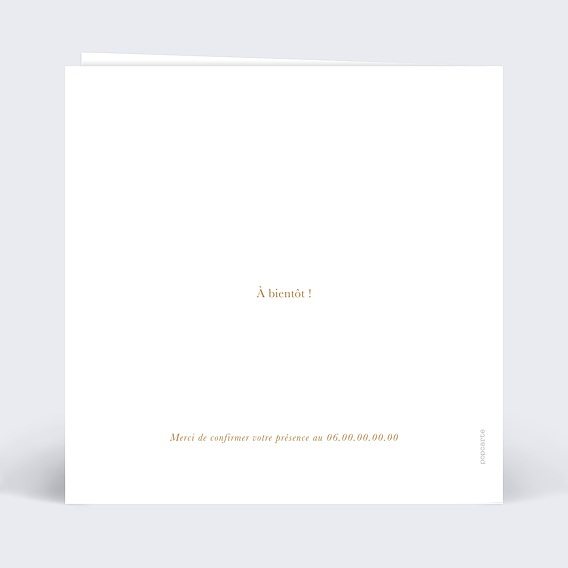 Invitation anniversaire Photo Souvenir Ocre 30 Verso